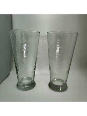 Southern Living At Home Pair Of Hammered Glass Tumblers 22 Oz. Each